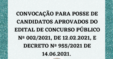 EDITAL DE CONVOCAÇÃO Nº 002/2021.