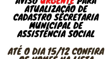 Secretaria Municipal de Assistência Social comunica