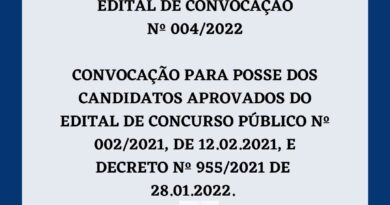 EDITAL DE CONVOCAÇÃO Nº 004/2022