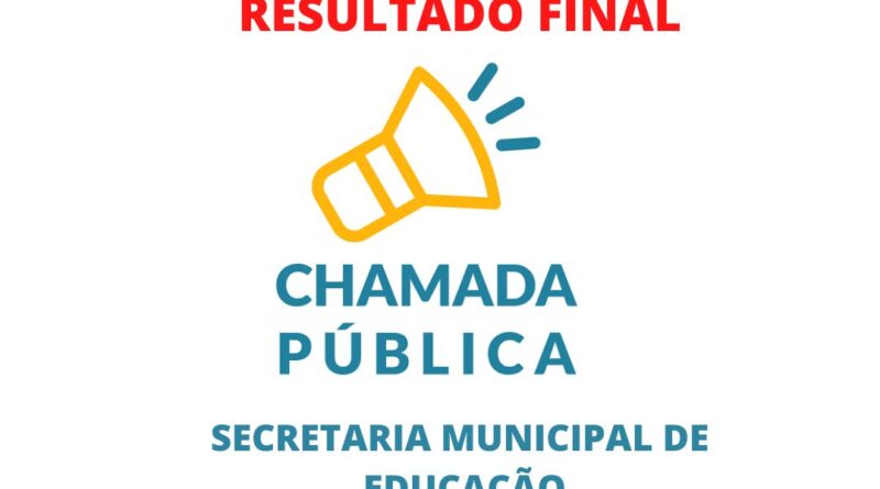 RESULTADO DA CLASSIFICAÇÃO FINAL CHAMADA PÚBLICA Nº 003/2022 - SME