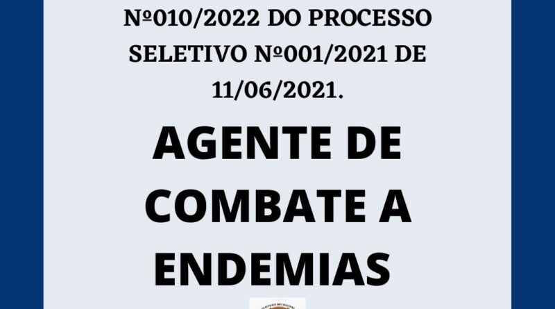 EDITAL DE CONVOCAÇÃO Nº010/2022