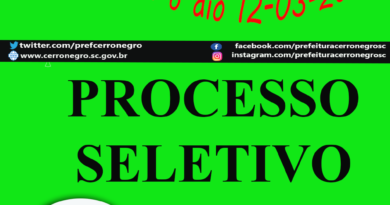 processo seletivo 2019 cerro negro