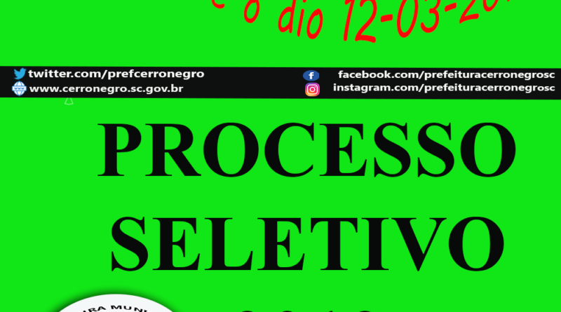 processo seletivo 2019 cerro negro