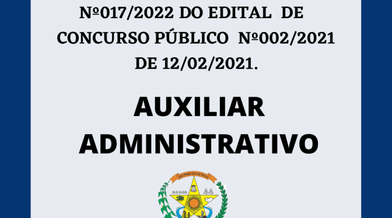 EDITAL DE CONVOCAÇÃO Nº 017/2022