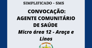 EDITAIS DE CONVOCAÇÃO - AGENTE COMUNITÁRIOS DE SAÚDE