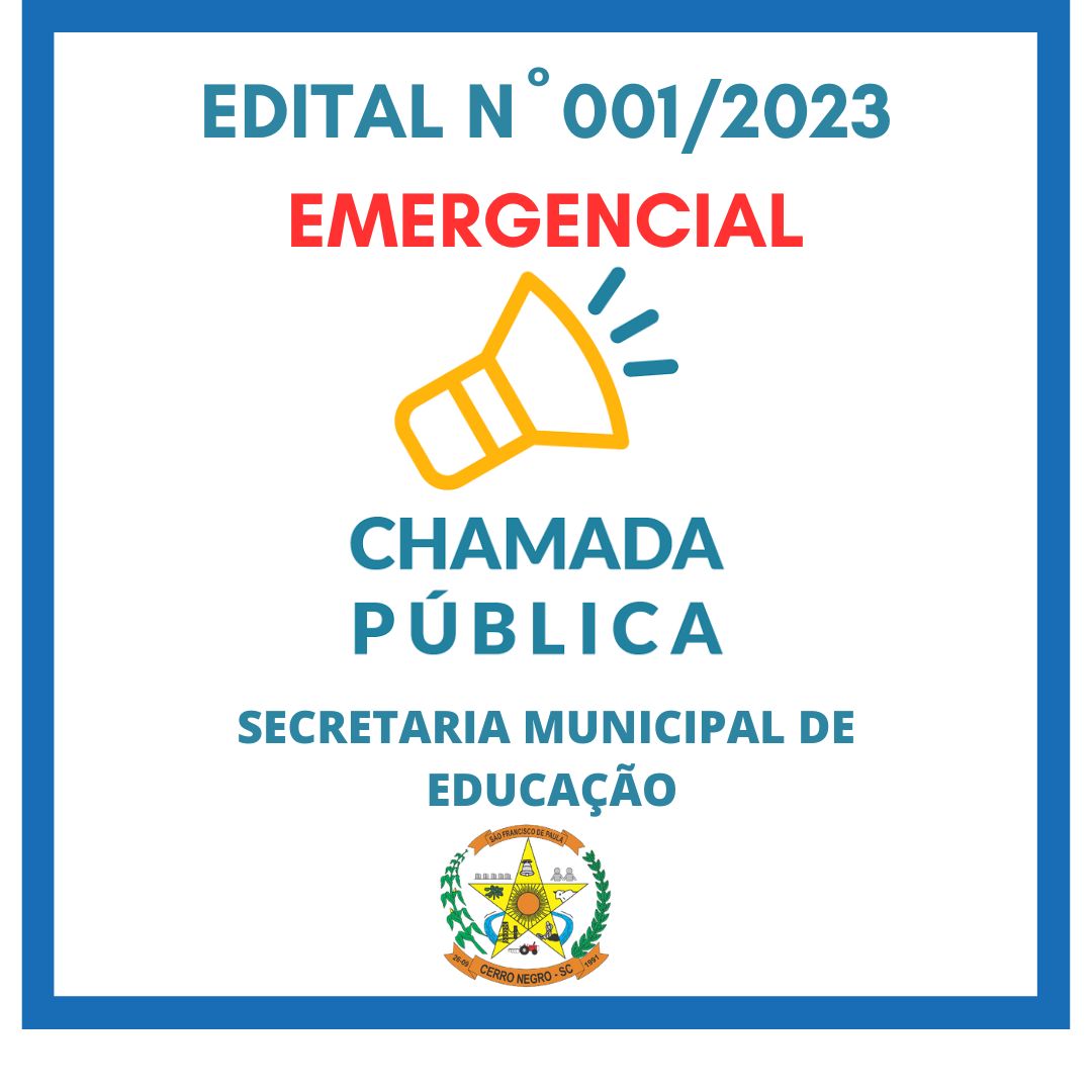 Chamada PÚblica Emergencial Edital Nº 0012023 Prefeitura De Cerro Negro 3040
