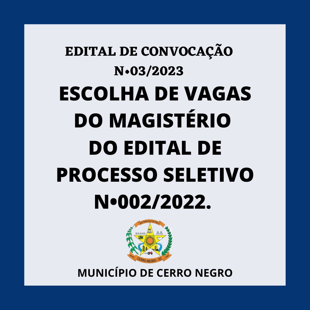 EDITAL DE CONVOCAÇÃO DE POSSE - 003/2023